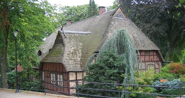 Burg in Dithmarschen, reetgedecktes Haus